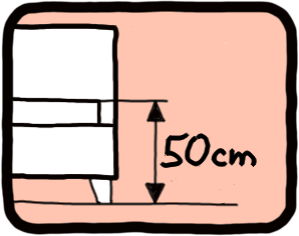 výška ležení postele 50cm