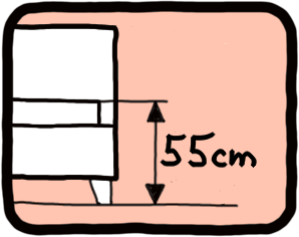 výška ležení postele 55cm