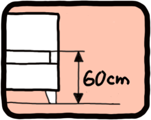 výška ležení postele 60cm